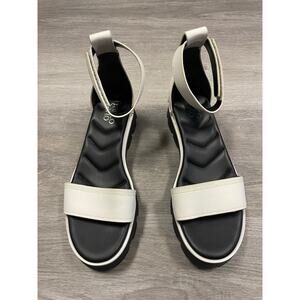 Franco Sarto Umbria platform leather sandals black white Women’s Size 8M